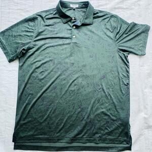 Peter Millar Polo Shirt Summer Comfort Mens XL Golf Green Paisley Performance